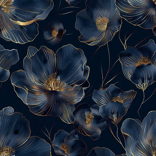 Personalized Navy Towel Chic Gold Flower Accent Theedoek