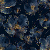 Personalized Navy Towels Chic Gold Flower Gift