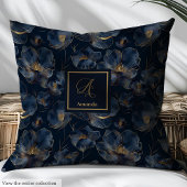 Personalized Navy Towels Chic Gold Flower Gift Bad Handdoek