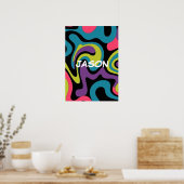 Personalized Neon Abstract Pattern — Retro Design Poster (Keuken)