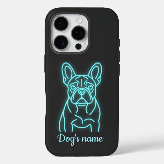 Personalized Neon French Bulldog Case-Mate iPhone Case (Achterkant)