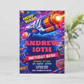 Personalized Nerf Birthday for kids Invitation (Debout devant)