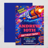 Personalized Nerf Birthday for kids Invitation (Devant / Derrière)