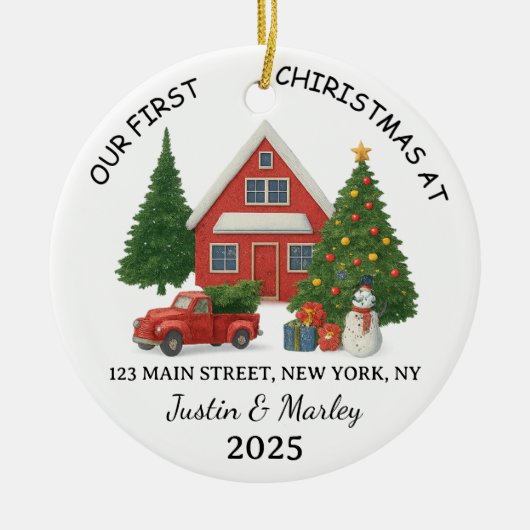 Personalized New Home Ornament Custom Address Keep (Voorkant)