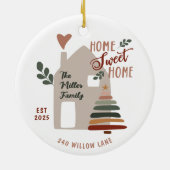 Personalized New Home Sweet Home Christmas Keramisch Ornament (Achterkant)