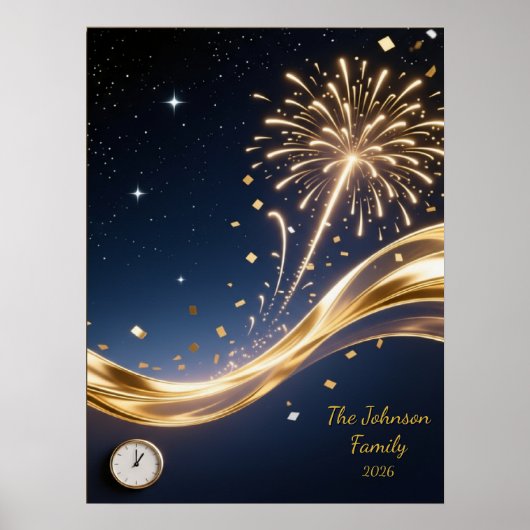 Personalized New Year 2026 Wall Art Poster (Voorkant)