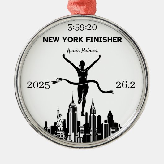 Personalized New York Marathon Finisher Ornament (Voorkant)