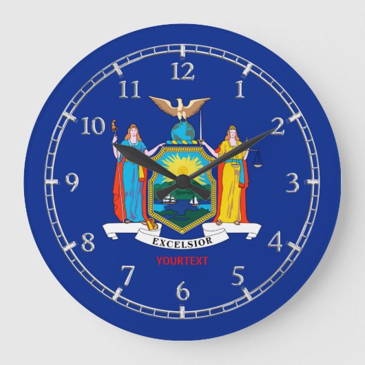 Personalized New York State Flag Design Grote Klok (Voorkant)