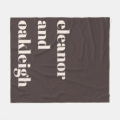 Personalized Newlywed Couple Name Warm Brown Fleece Deken (Voorkant (Horizontaal))