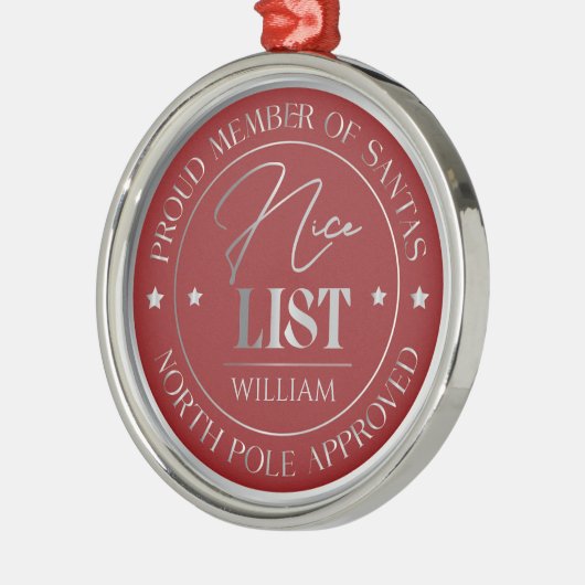 Personalized Nice List Medal Ornament (Links)