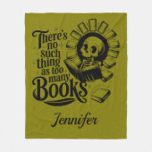 Personalized No Such Thing Too Many Bookworm Fleece Deken (Voorkant)