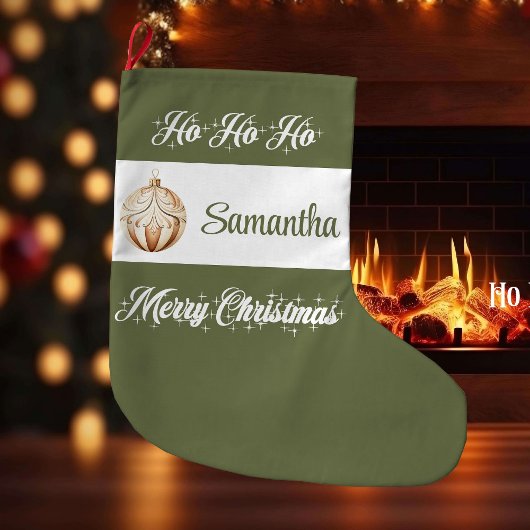 Personalized Nordic Script Christmas Stocking Grote Kerstsok
