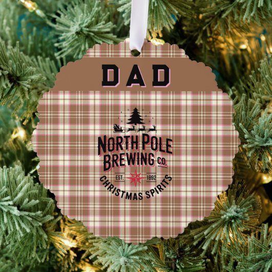 Personalized North Pole Brewing Holiday Ornament Kaart (Insitu (Drie))
