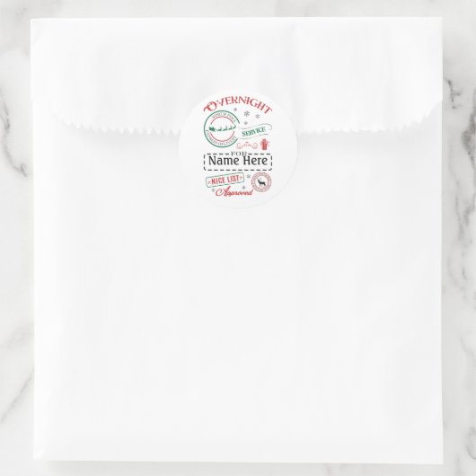 Personalized North Pole Express Delivery Sticker (Tas)