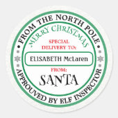 Personalized North Pole Santa Name Sticker (Devant)