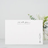 Personalized Note Cards Quill & Ink Stationery Briefpapier (Staand voorkant)