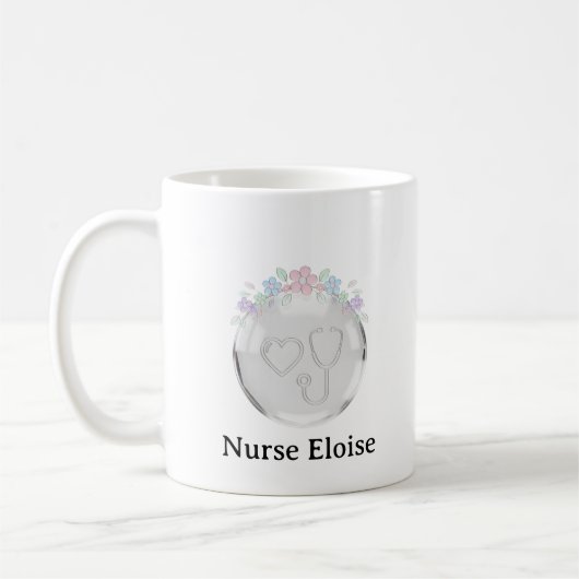 Personalized Nurse Gift Emblem Mug (Gauche)