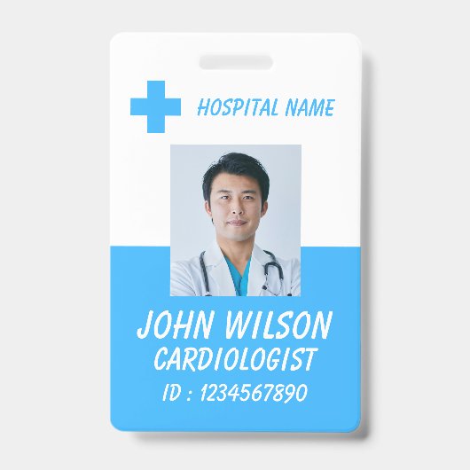 Personalized Nurse ID Badge for Hospital Employees (Front)