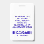 Personalized Nurse ID Badge for Hospital Employees (Back)