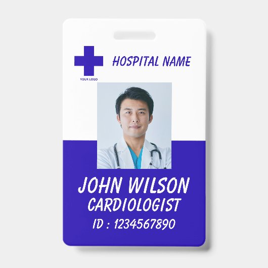 Personalized Nurse ID Badge for Hospital Employees (Front)