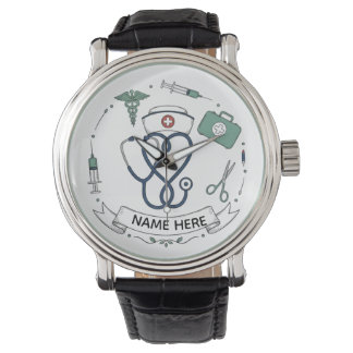 Personalized Nurse Name Watch Horloge