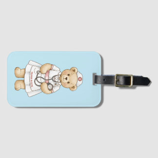 Personalized Nurse Teddy Bear Custom Name Nursing  Bagagelabel