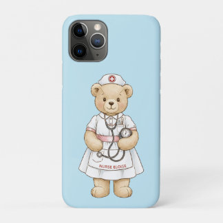 Personalized Nurse Teddy Bear Custom Name Nursing  iPhone 11 Pro Hoesje