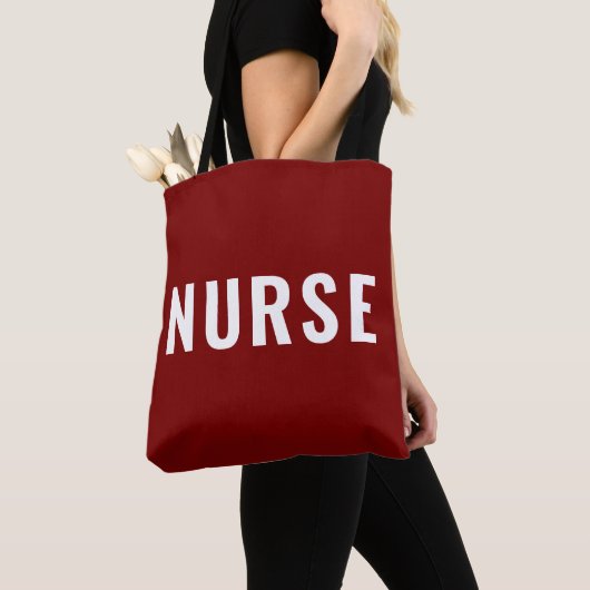 Personalized NURSE Text Statement Deep Red Draagtas (Dichtbij)