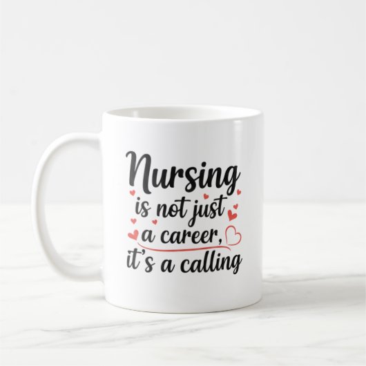 Personalized Nursing is a Calling Artistic Gift Koffiemok (Links)