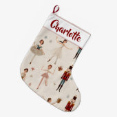 Personalized Nutcracker Christmas Stocking  Grote Kerstsok (Voorkant (Hangend))