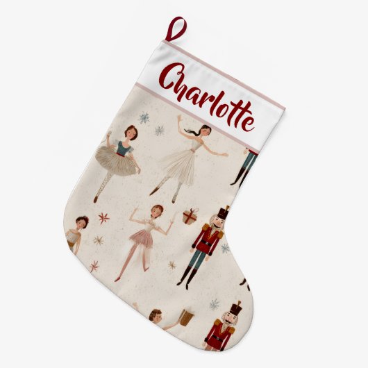 Personalized Nutcracker Christmas Stocking  Grote Kerstsok (Voorkant (Hangend))