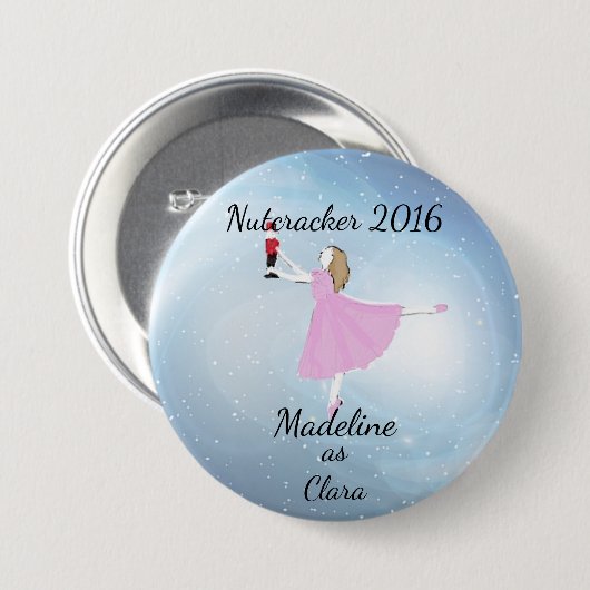 Personalized Nutcracker - Clara Ornament Ronde Button 7,6 Cm (Voorkant /achterkant)