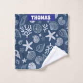 Personalized Ocean Seashell & Starfish Towel (Gant de toilette)