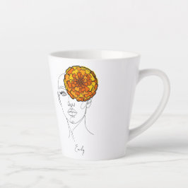 Personalized October Birth Flower Portrait Latte Mok