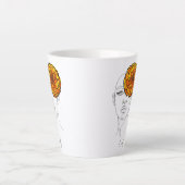 Personalized October Birth Flower Portrait Latte Mok (Voorkant)