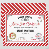Personalized Official Santa Nice List Certificate (Voorkant / Achterkant)