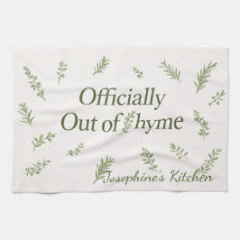 Personalized Officially Out of Thyme Funny Kitchen Theedoek