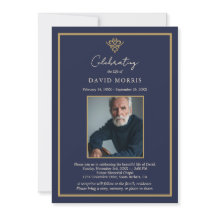 Personalized Old Money Navy Blue Funeral 