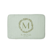 Personalized Olive Wreath Monogram  Badmat (Voorkant)