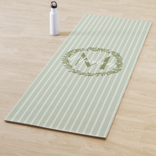 Personalized Olive Wreath Monogram  Yogamat (In situ)