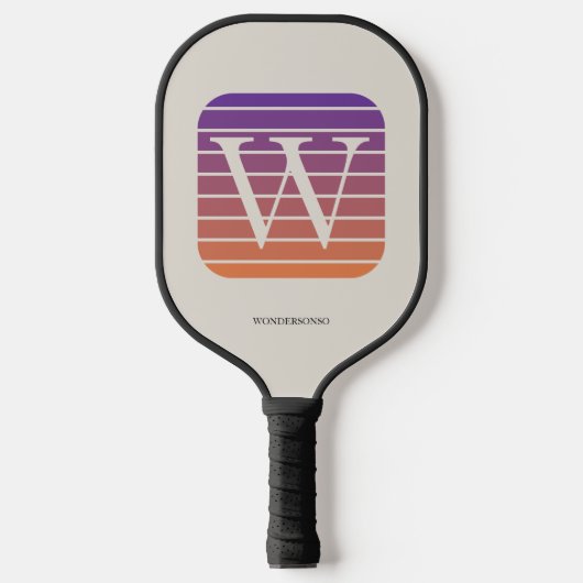 Personalized Ombre Monogram square Pickleball Paddle (Voorkant)