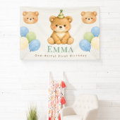 Personalized Onederful Bear First Birthday Banner (Insitu)