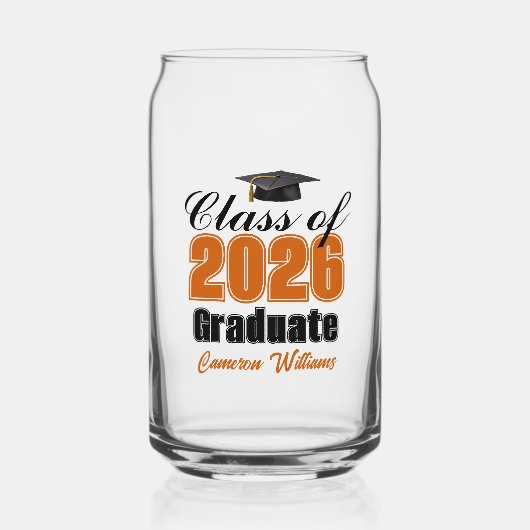 Personalized Orange Black Class of 2026 Graduation (Recto)