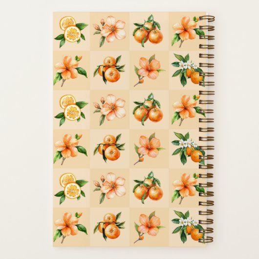 Personalized Orange Blossom & Tangerine Notitieboek (Achterkant)