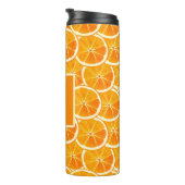 Personalized Orange Citrus Monogram Thermosbeker (Geroteerd rechts)