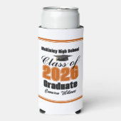 Personalized Orange Class of 2026 Graduation Party (Seltzer Voorkant)