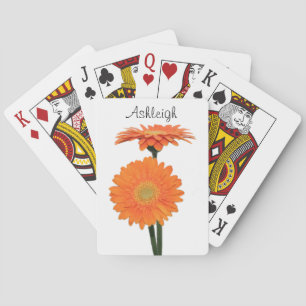 Personalized Orange Gerbera Daisies Playing Cards Speelkaarten