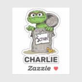 Personalized Oscar the Grouch Scram Sticker (Vel)