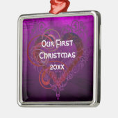 Personalized Our First Christmas Square Ornament (Links)
