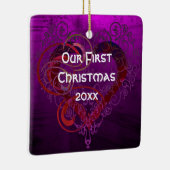 Personalized Our First Christmas Square Ornament (Rechts)